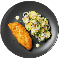 Pohani oslić s krumpir salatom