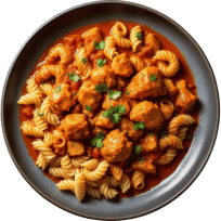 Mađarski paprikas s kockicama svinjetine i tjesteninom