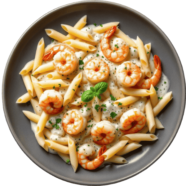 Pljukanci s kozicama na bijelo i Grana padano sirom