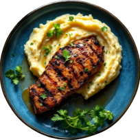 Svinjski vrat sa žara s restanim krumpirom