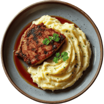 Svinjsko pečenje s pire krumpirom i umakom od pečenja