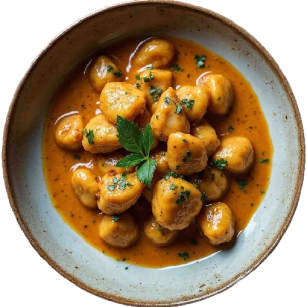 Curry chicken with gnocchi