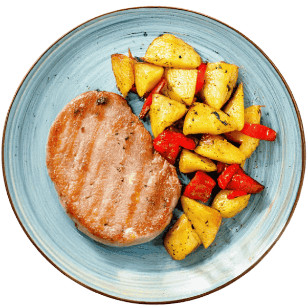Grilled pork chops with sidedish