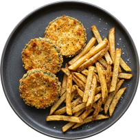 Fried zucchini with side dish