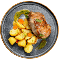 Sporo pečeni svinjski vrat s krumpirom