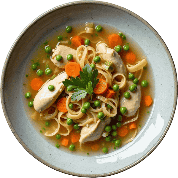 Varivo grašak s piletinom i rezancima