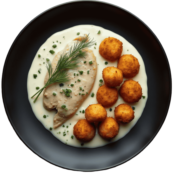 Piletina u umaku od kopra s prilogom