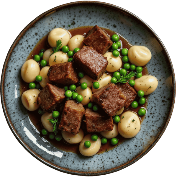 Teletina s graškom i njokima